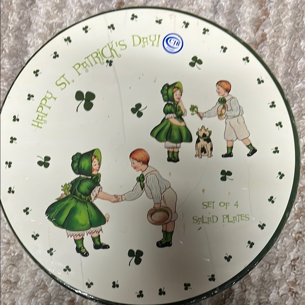 3 Rosanna "Happy St Patrick's Day!" Ireland Dessert Appetizer Plates Dishes 8" - Picture 7 of 8